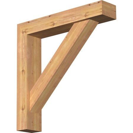 Ekena Millwork Traditional Block Smooth Bracket w/ Offset Brace, Western Red Cedar, 5 1/2"W x 28"D x 28"H BKT0604X28X28TRA05SWR